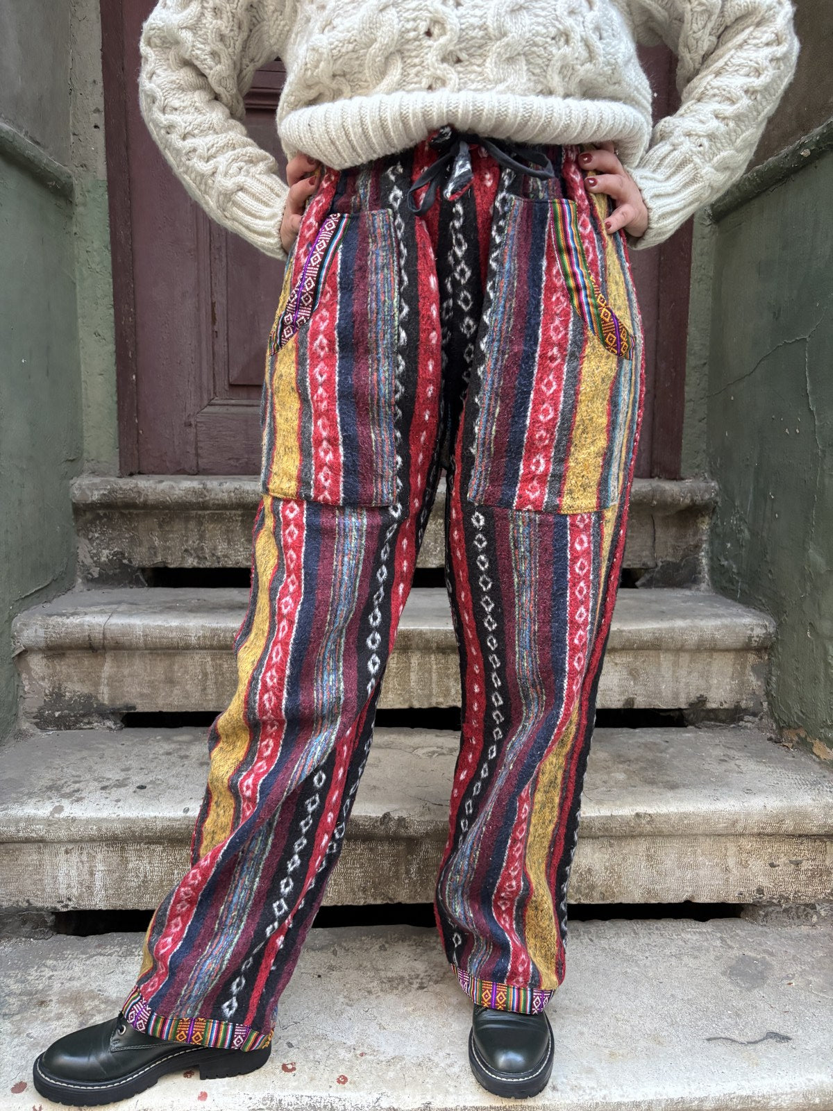 Bohemian Summer Black Patterned Trousers