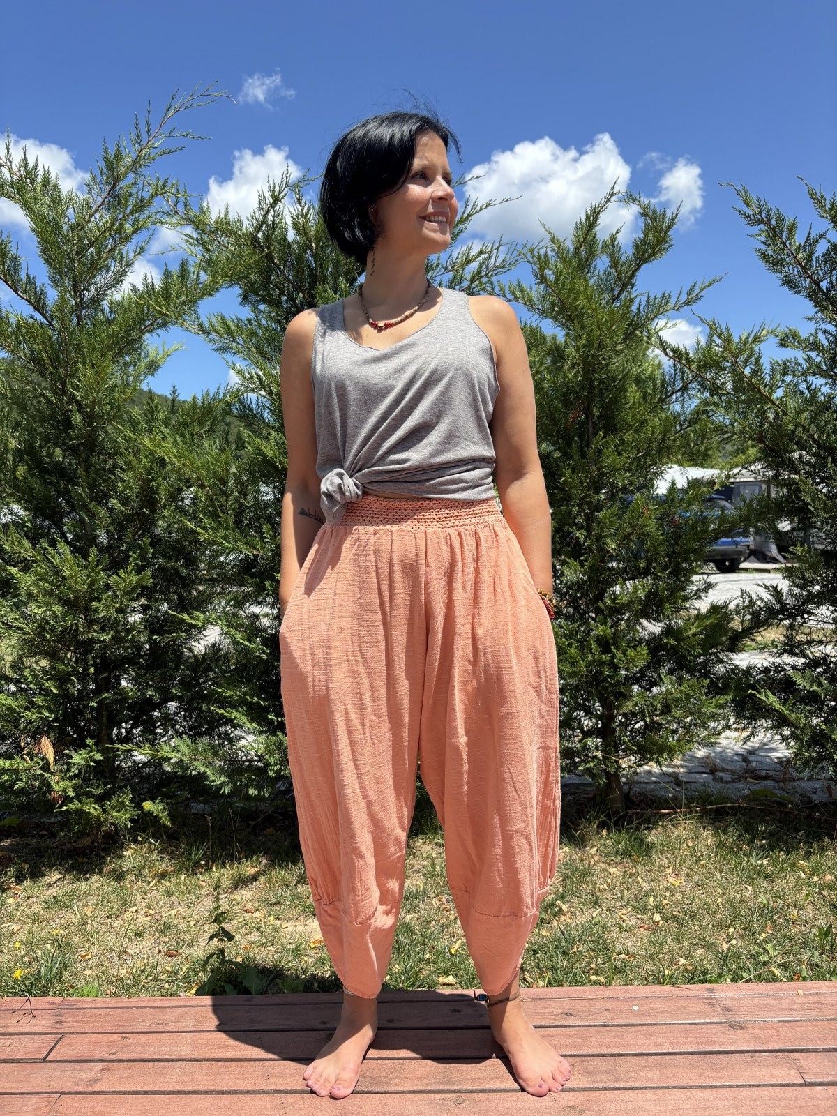 Bohem Pamuklu Yoga Pantolonu – Rahat Şalvar Modeli