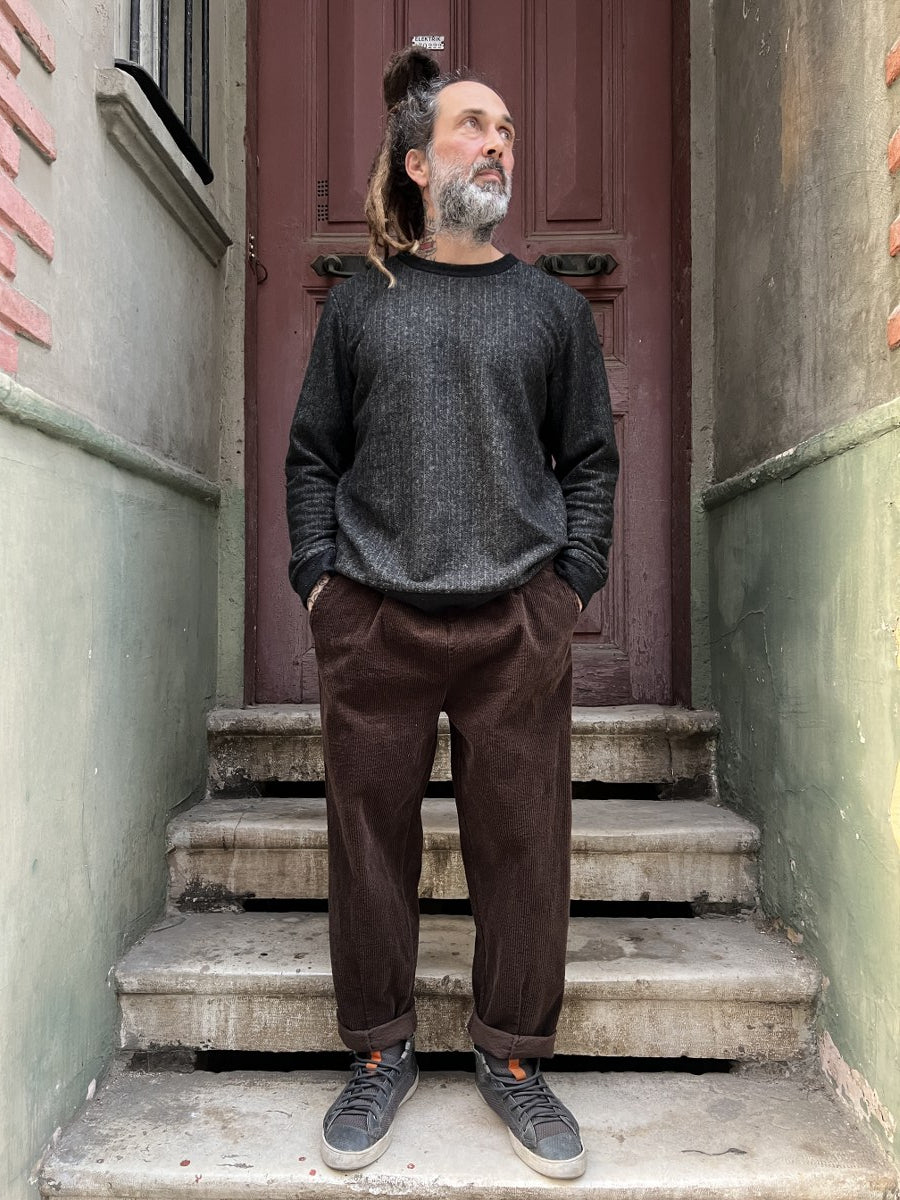 Unisex Fitilli Kışlık Kadife Pantolon Kahverengi