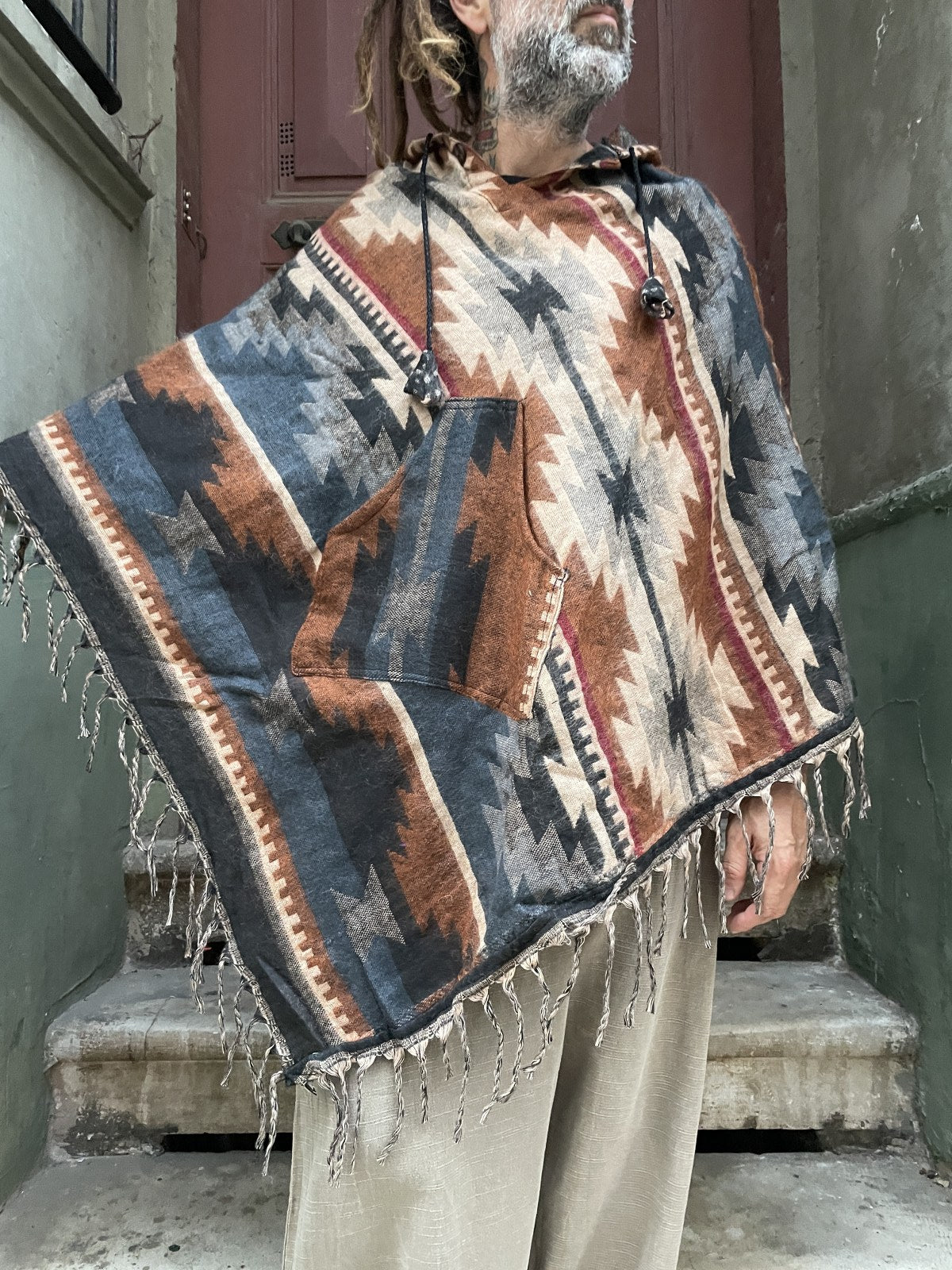 Bohemian Ethnic Rug Poncho