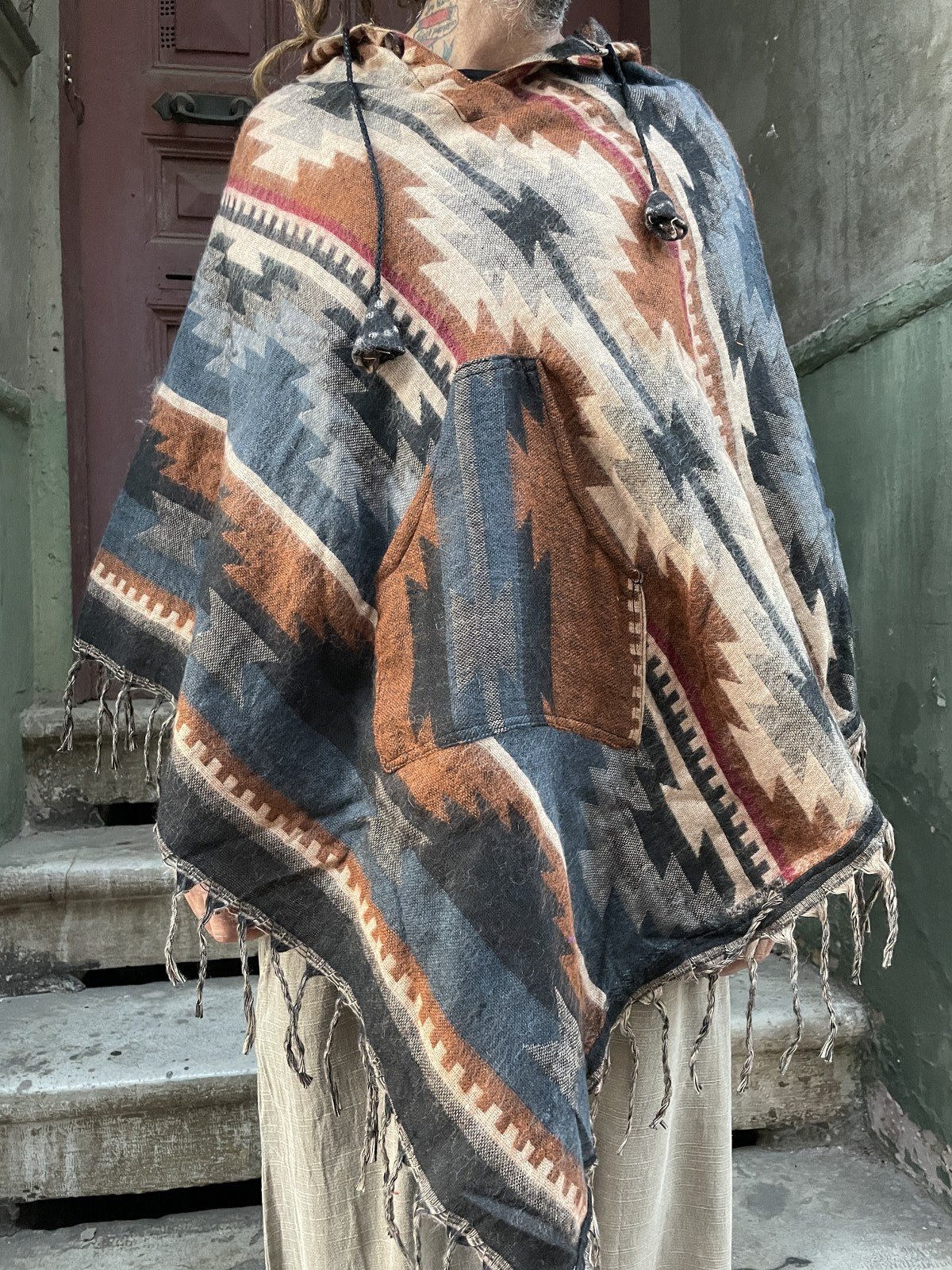 Bohemian Ethnic Rug Poncho