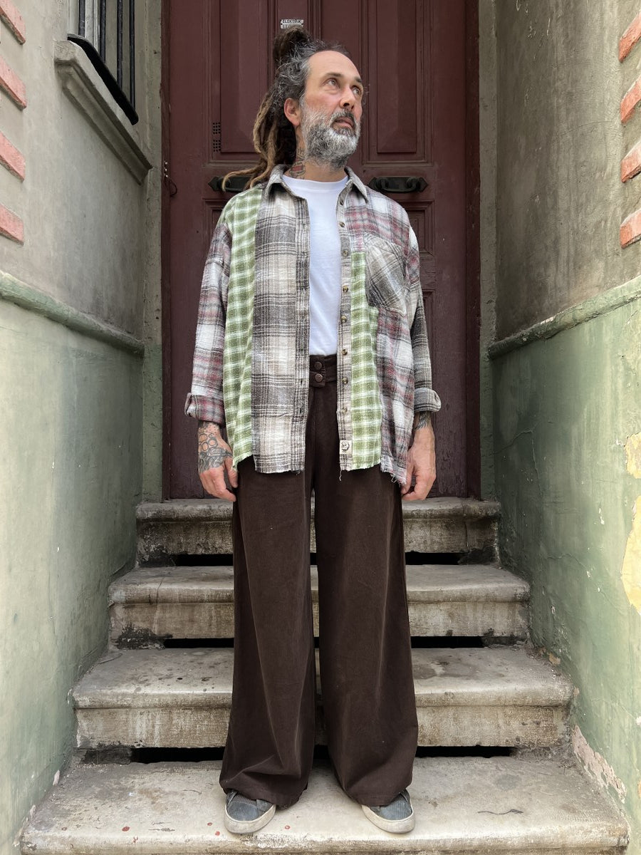 Erkek Kadife Bol Paça Pantolon – Kahverengi