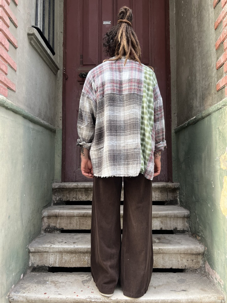 Erkek Kadife Bol Paça Pantolon – Kahverengi