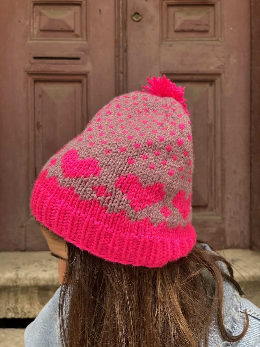 Bohem El Örgüsü Pembe Kalpli Bere