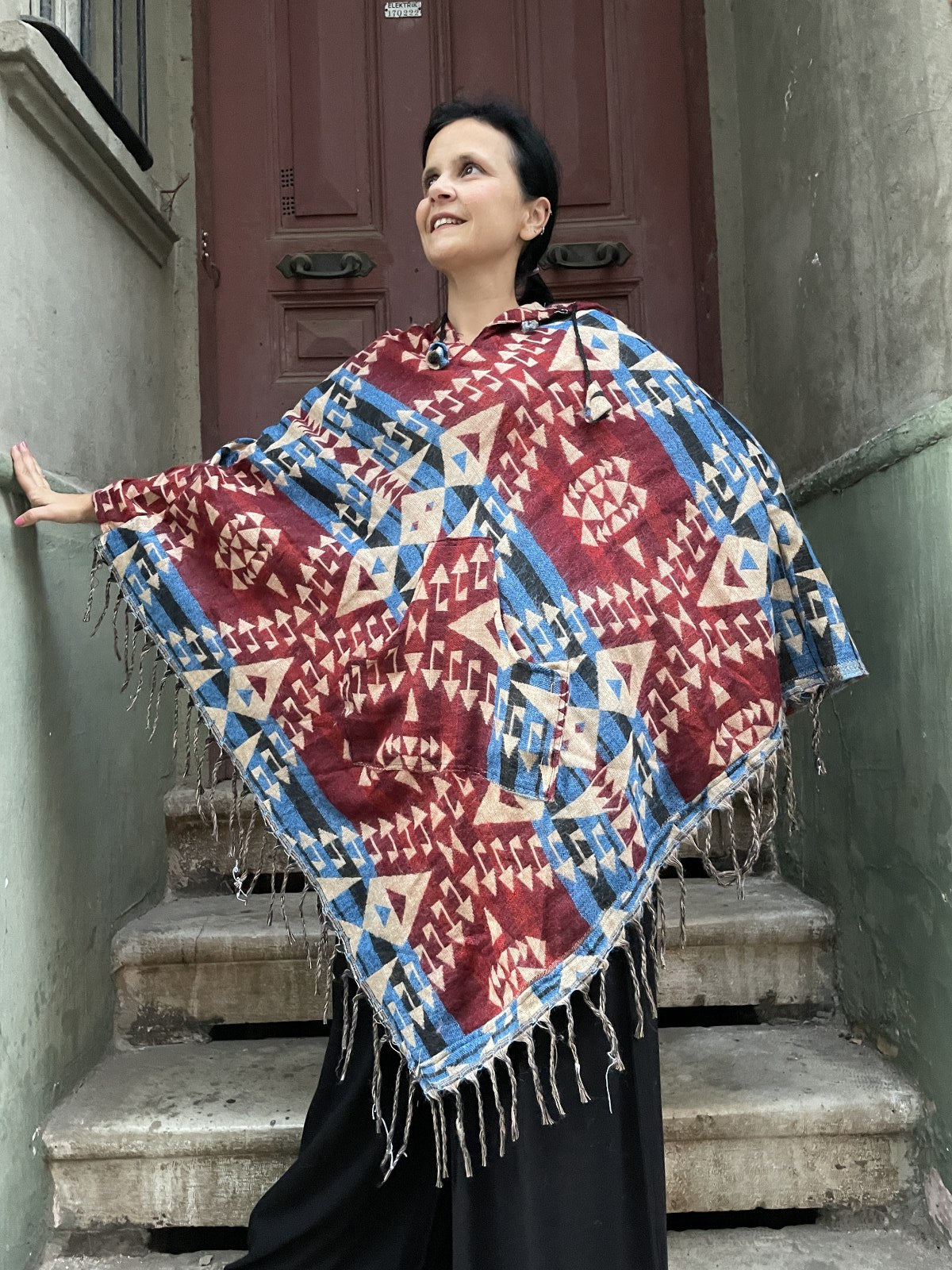 Bohemian Ethnic Rug Poncho