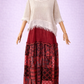 Nepal Patchwork Bohem Etek – %100 Pamuk, Lastikli Bel – Kiremit