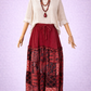 Nepal Patchwork Bohem Etek – %100 Pamuk, Lastikli Bel – Kiremit