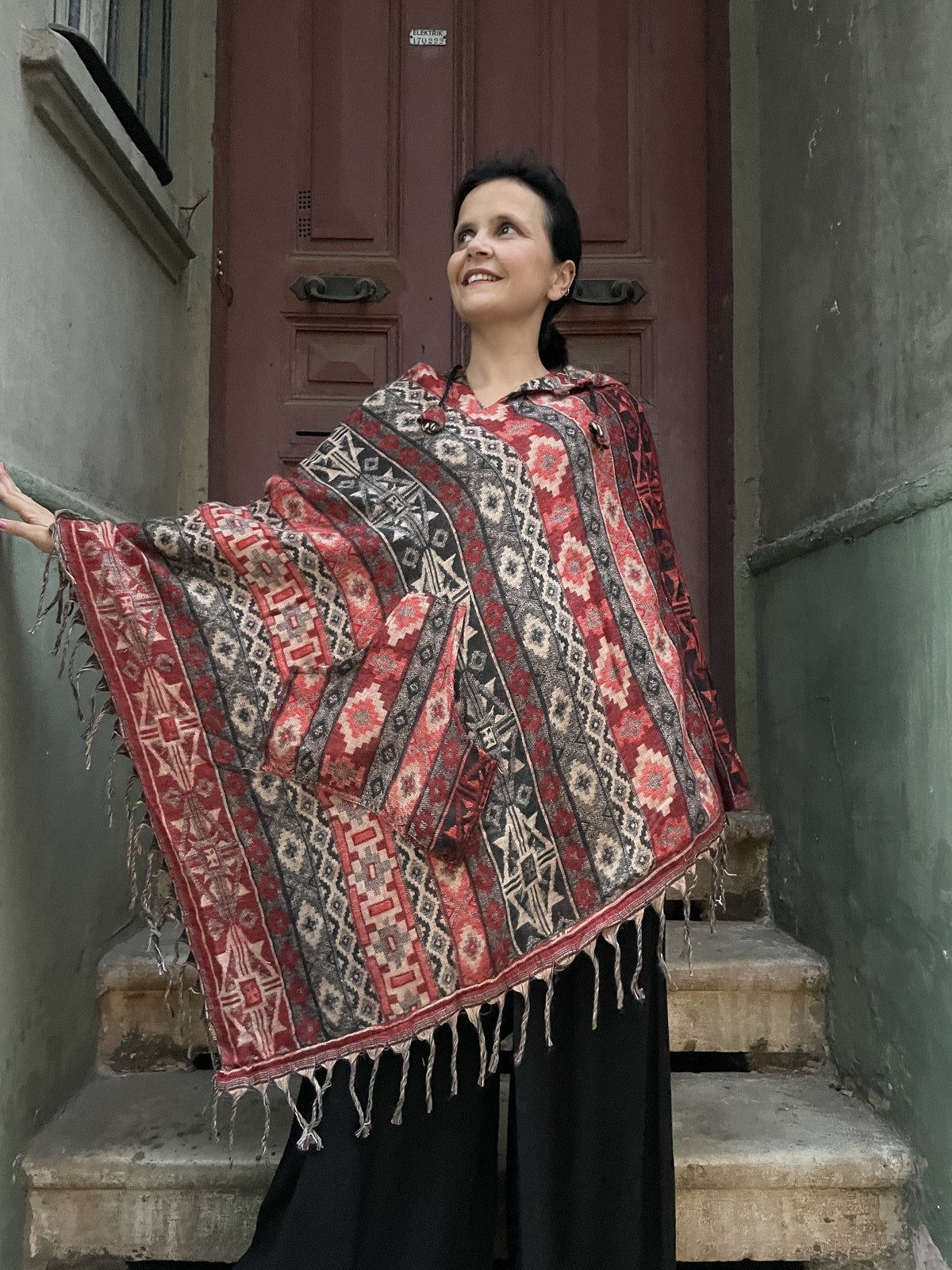 Bohemian Ethnic Rug Poncho