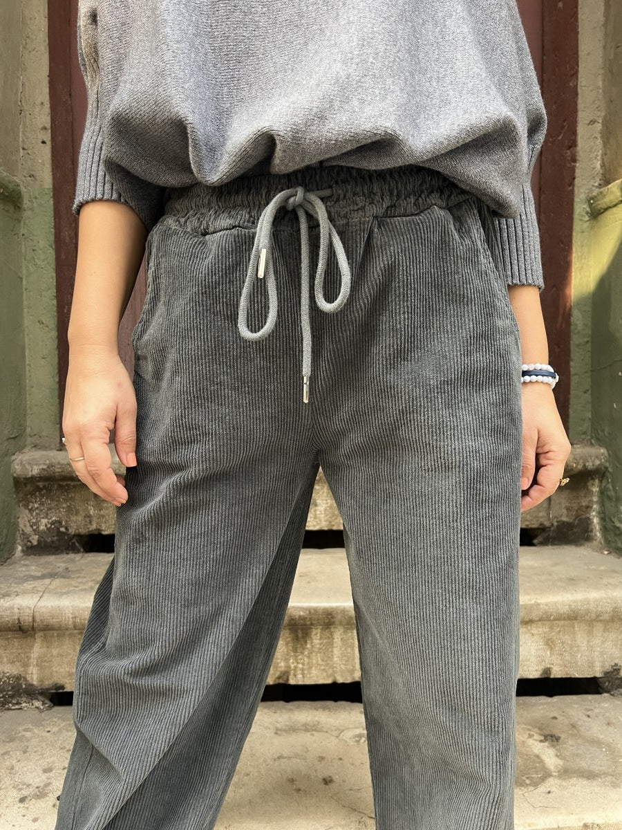 Cozy Kışlık Kadife Pantolon – Bel Lastikli, 3 Farklı Renk