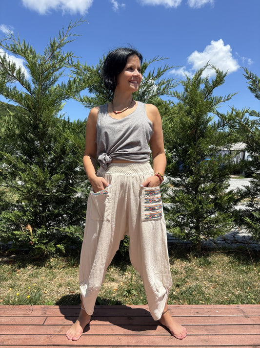 Bohem Önden Cepli  Kadın Yoga Pantolonu