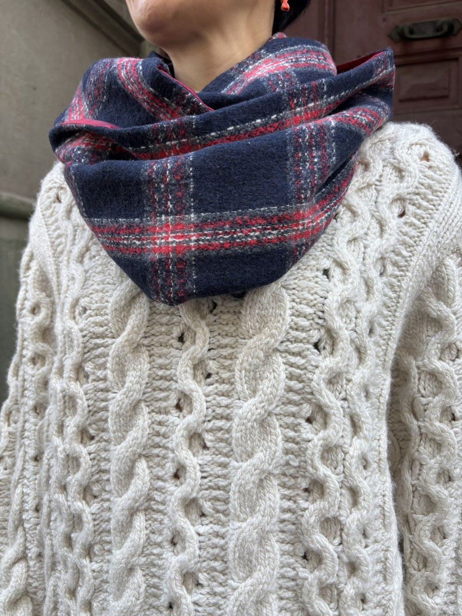 Laci Kırmızı Çift Taraflı Ekose & İpek Boyunluk 