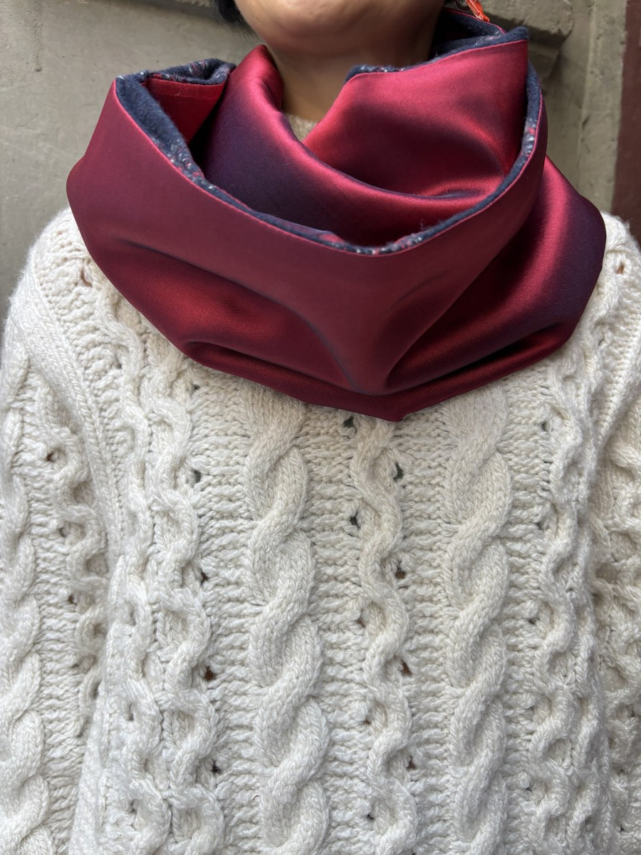 Laci Kırmızı Çift Taraflı Ekose & İpek Boyunluk 