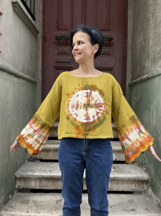 Kadın Batik Bluz Earth Sun