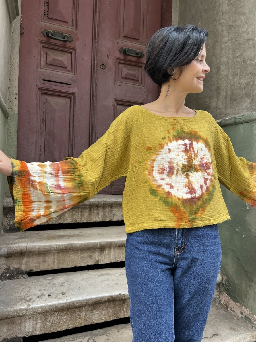 Kadın Batik Bluz Earth Sun