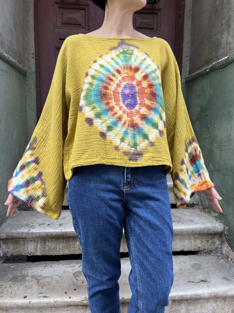 Kadın Batik Bluz Goldan Mandala