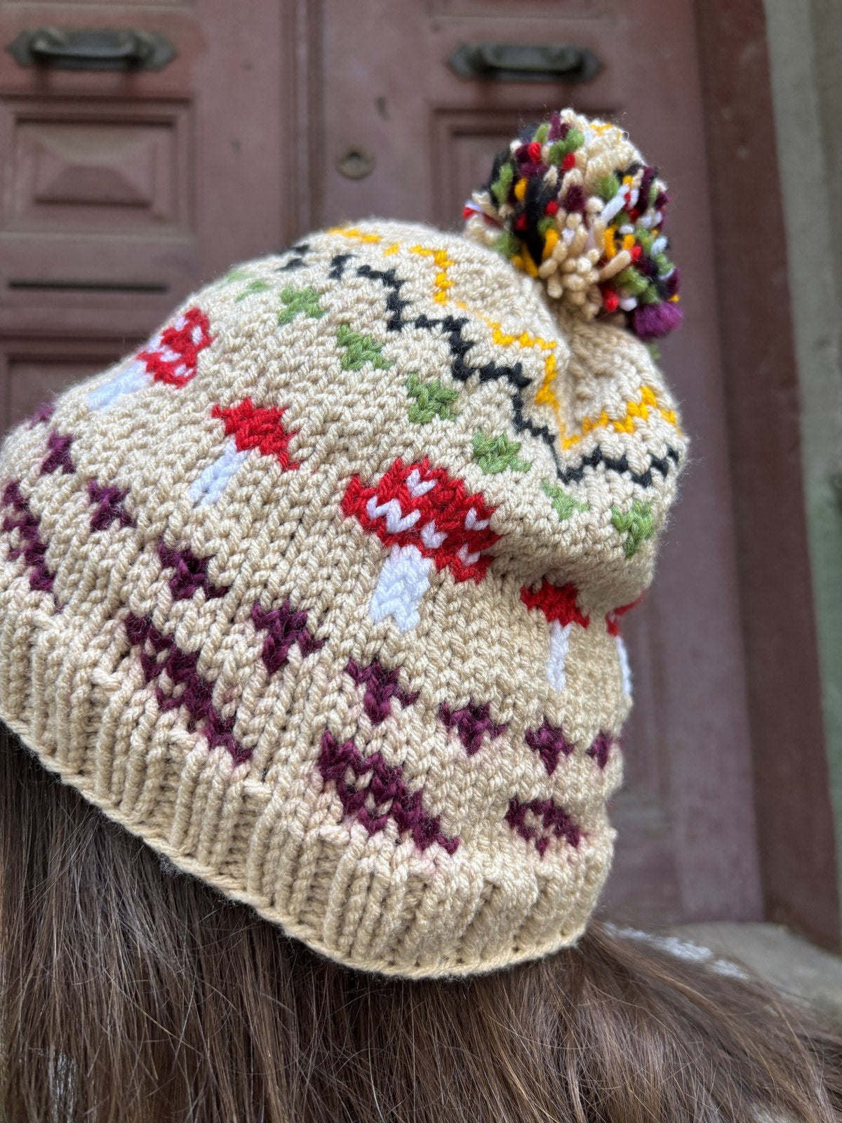 Bohemian Ethnic Patterned Lilac Beret