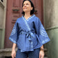 Bohem Mavi Batik Kadın Kimono