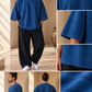Sora Indigo Erkek Bluz – Doğal Pamuklu Kumaş, Oversize Rahat Kesim