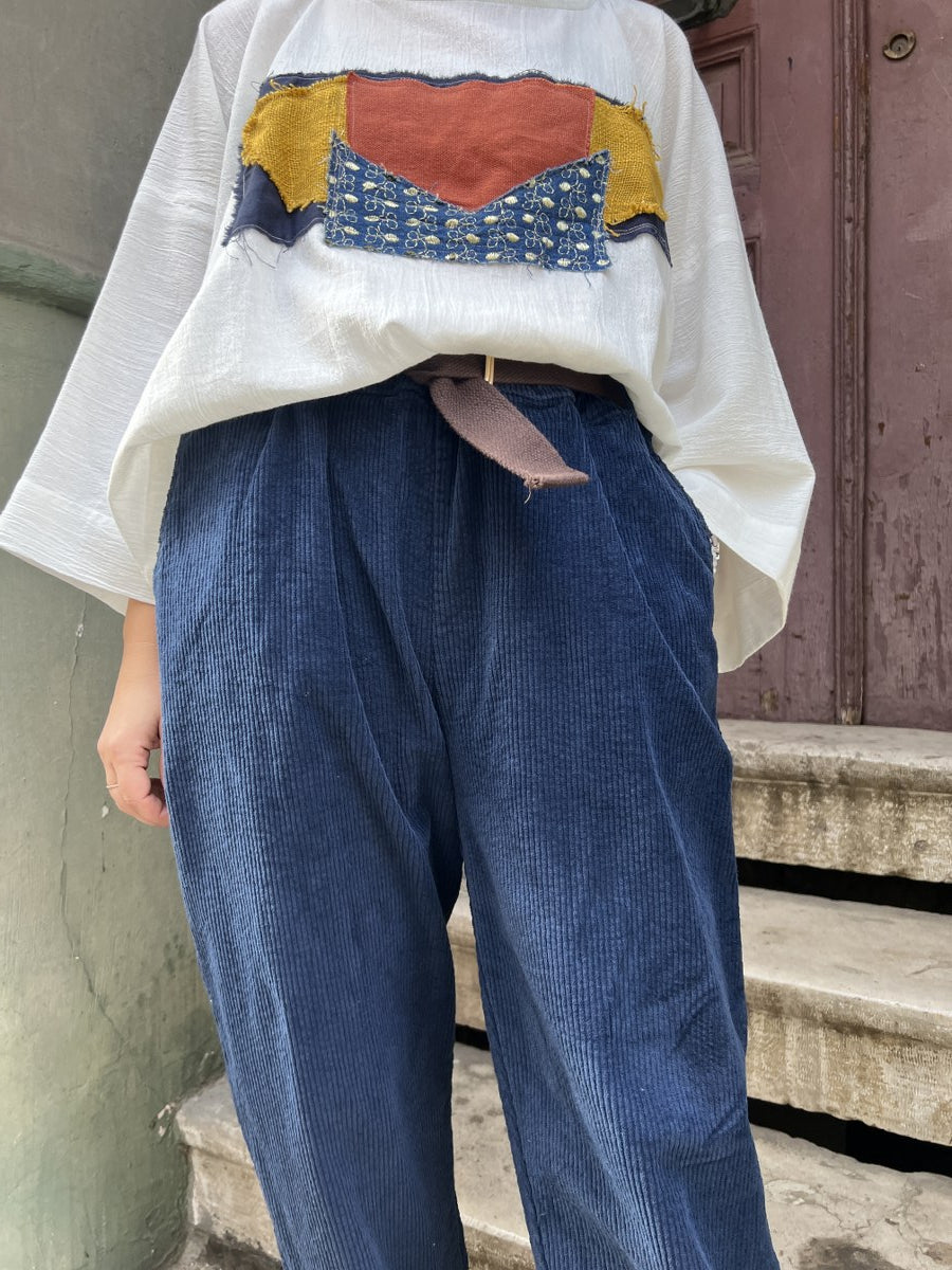 Kadın Kadife Pantolon Lacivert