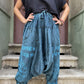 Unisex Nepal Yazılı Desenli Bol Kadın Şalvar Pantolon