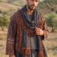 Unisex Nepal Mexican Patchwork Etnik Hırka Panço – Kahve