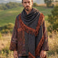 Unisex Nepal Mexican Patchwork Etnik Hırka Panço – Kahve