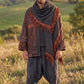 Unisex Nepal Mexican Patchwork Etnik Hırka Panço – Kahve