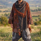 Unisex Nepal Mexican Patchwork Etnik Hırka Panço – Kahve