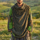 Unisex Nepal Mexican Patchwork Etnik Hırka Panço – Haki Yeşil