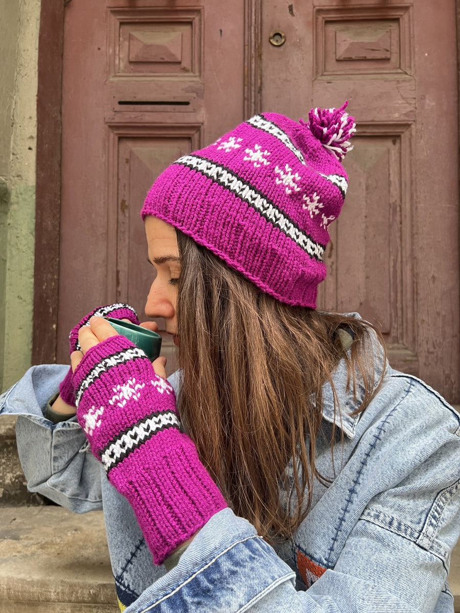 Bohem Mor Kar Taneli Bere Eldiven Takımı