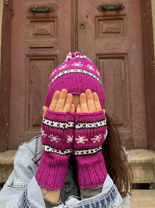 Bohem Mor Kar Taneli Bere Eldiven Takımı