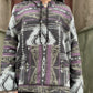 Unisex Etnik Desenli Kışlık Kapüşonlu Sweatshirt