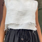 Bohem Müslin Kolsuz Crop Bluz