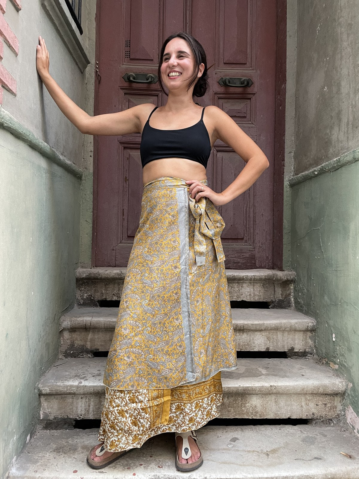 Çift Taraflı Nepal Bohem İpek Etek