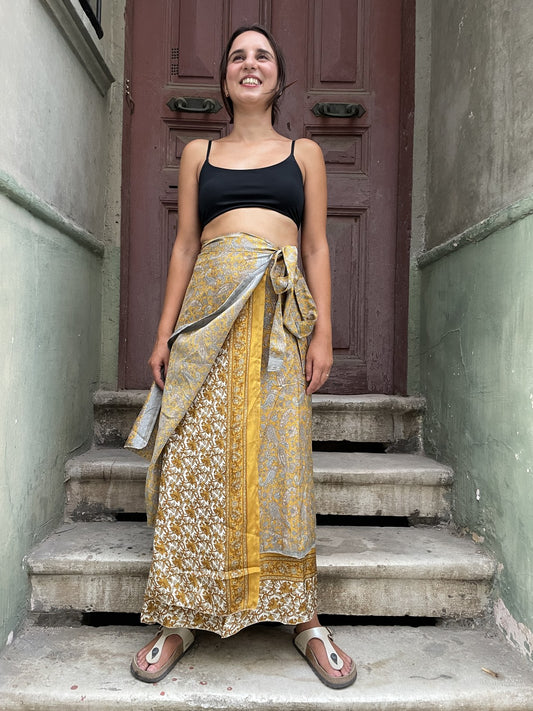 Çift Taraflı Nepal Bohem İpek Etek