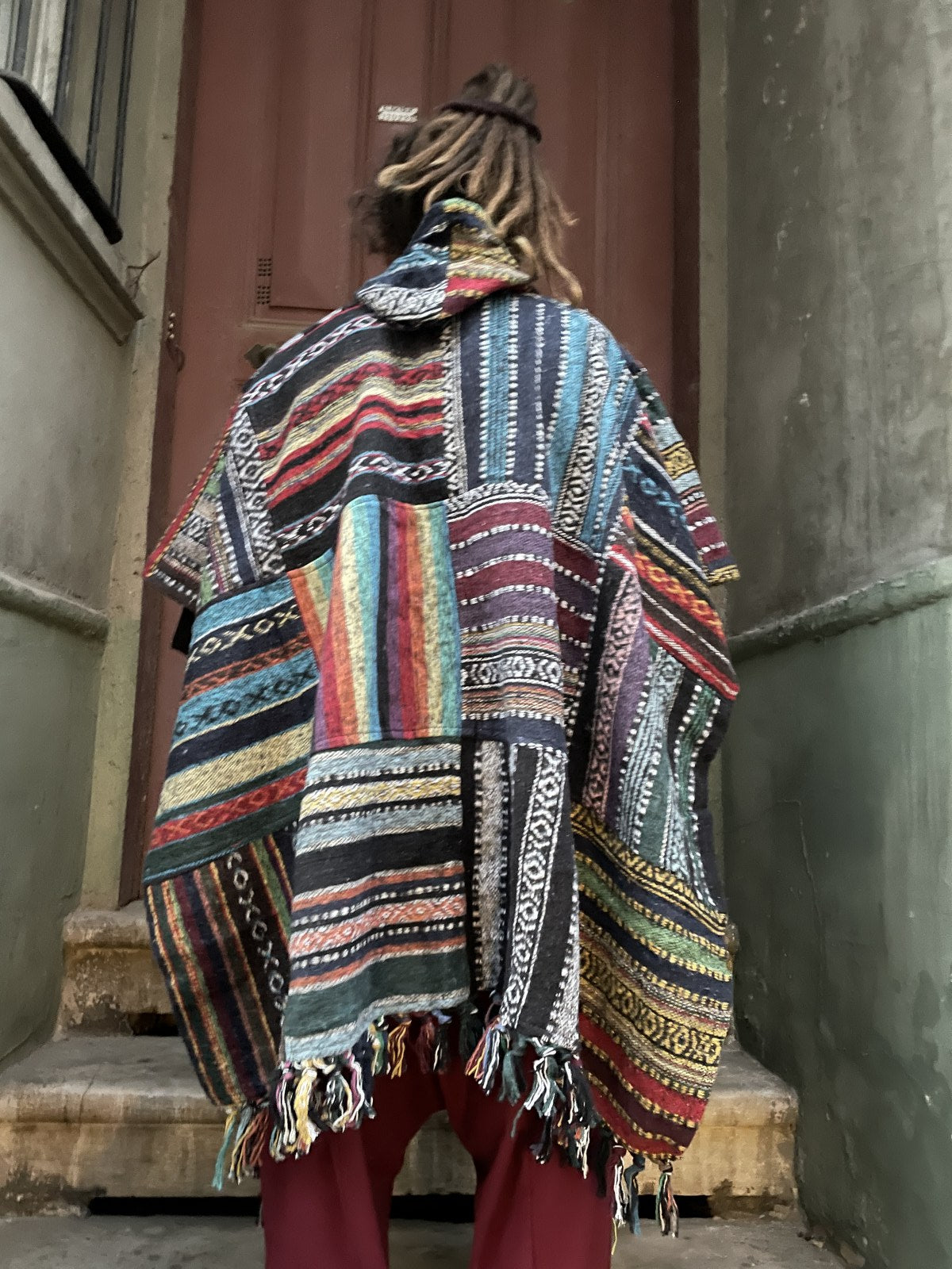 Unisex El Yapımı Patchwork Nepal Gheri Panço