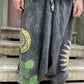 Unisex Nepal Mandala Desenli Şalvar Pantolon – Antrasit