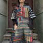 Unisex Nepal Gheri Geo Print Poncho