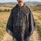 Unisex Himalaya Nepal Patchwork Panço – Kapüşonlu Unisex Bohem Panço