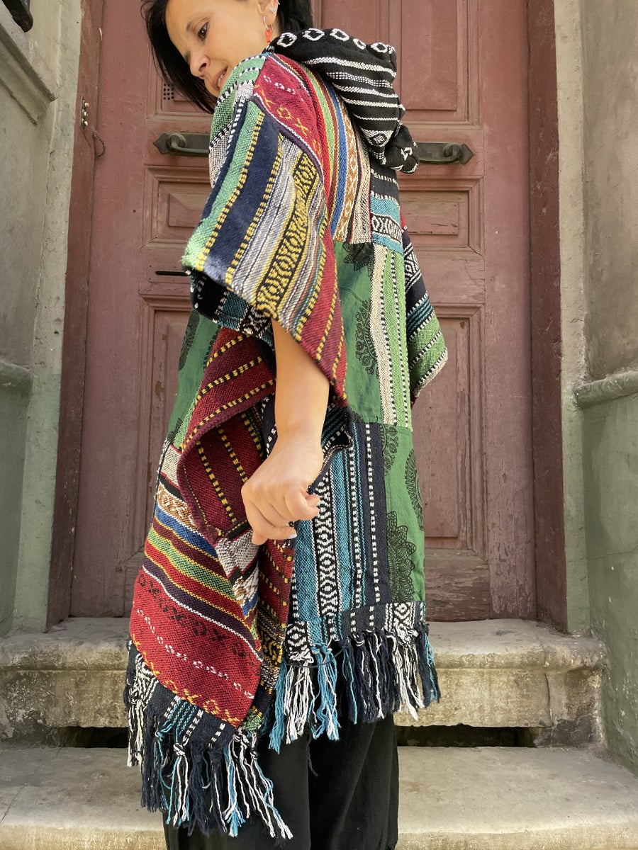 Nepal Patchwork Kışlık Panço