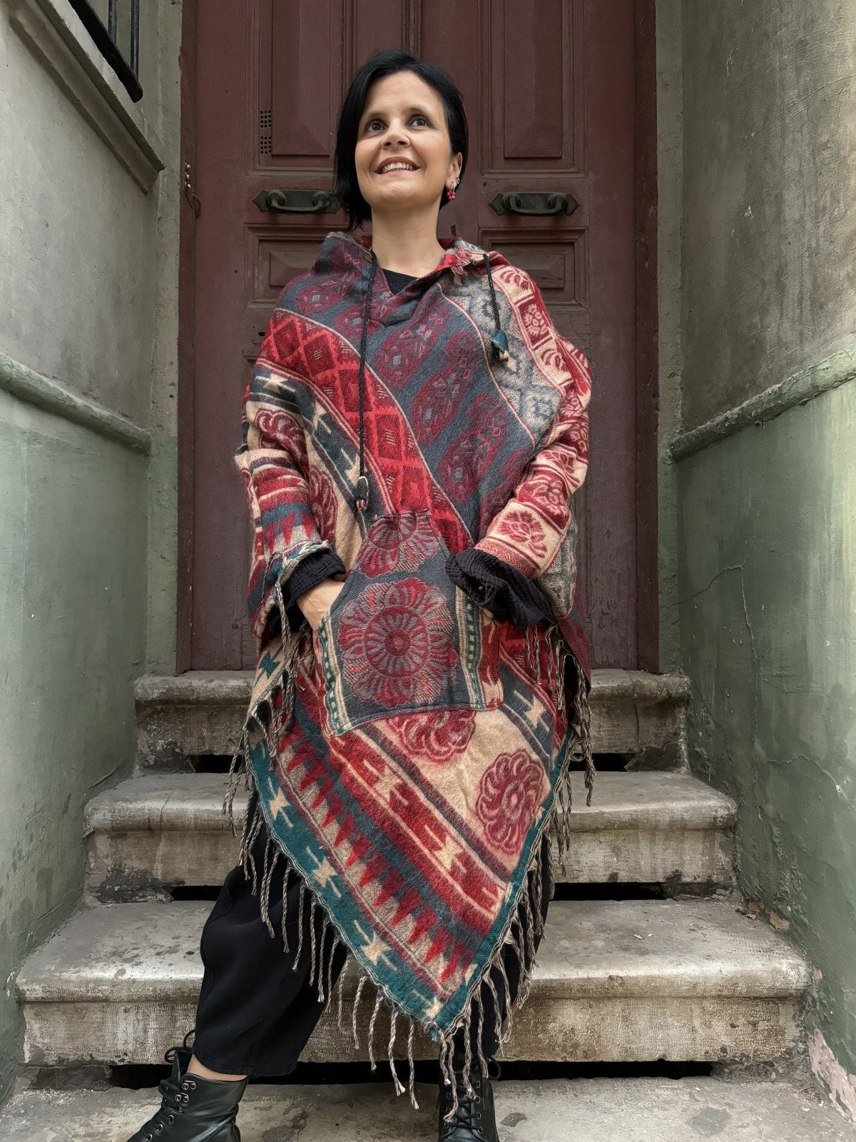 Bohemian Ethnic Rug Poncho