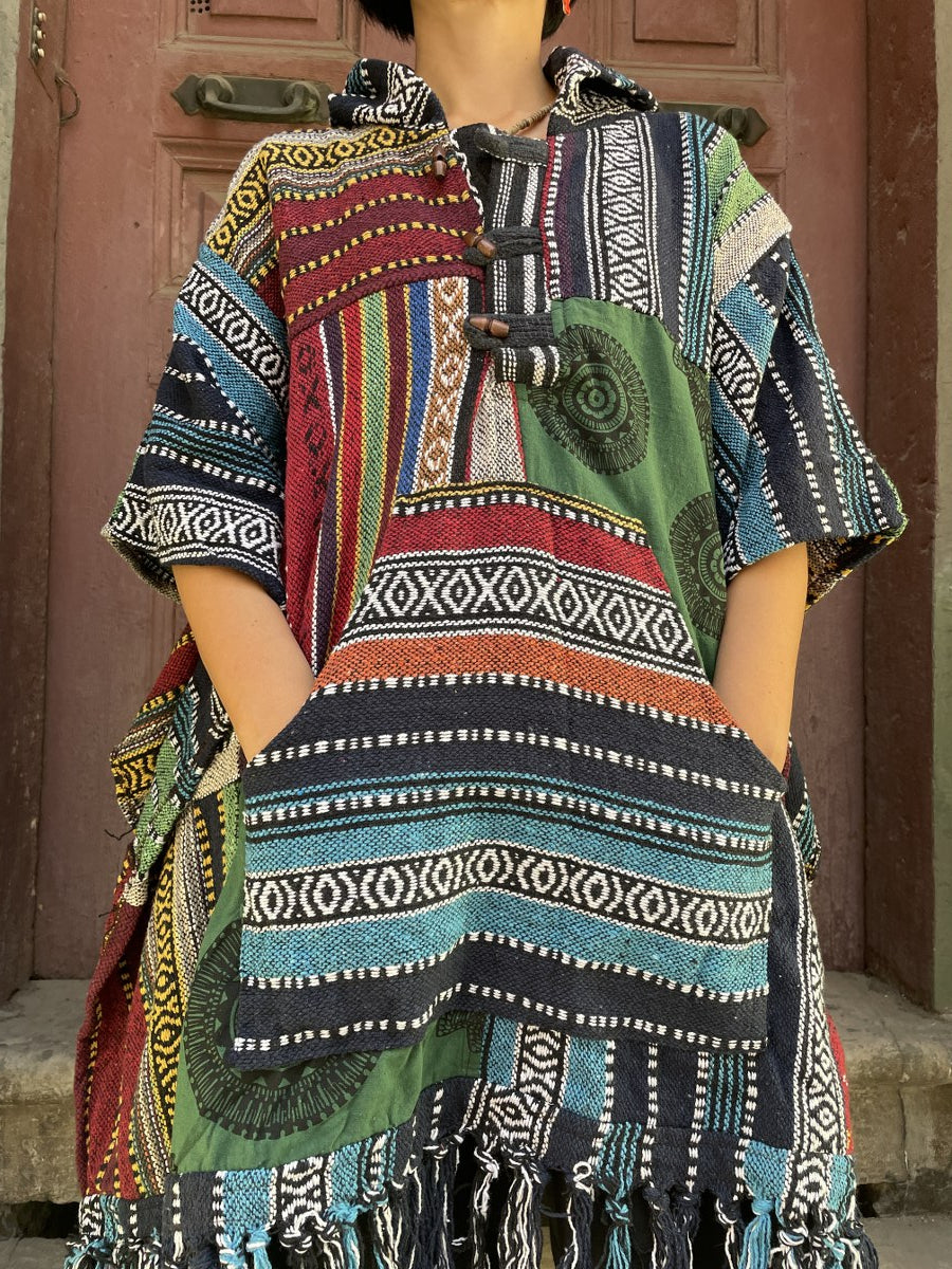 Nepal Patchwork Kışlık Panço