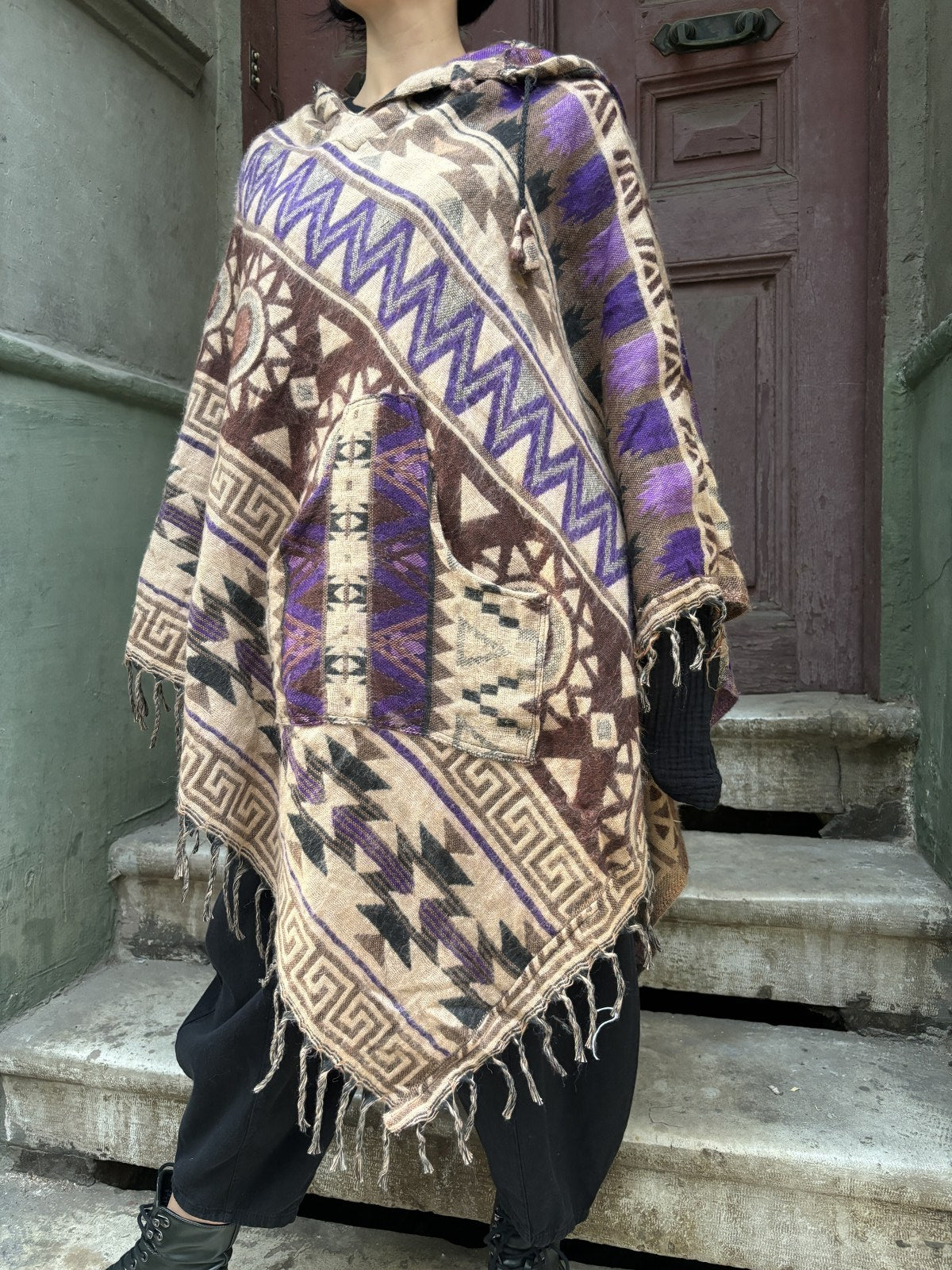 Bohemian Ethnic Rug Poncho