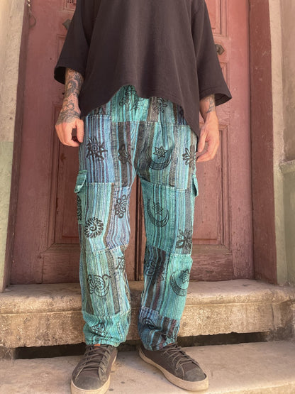 Unisex Bohem Nepal Patchwork Pantolon