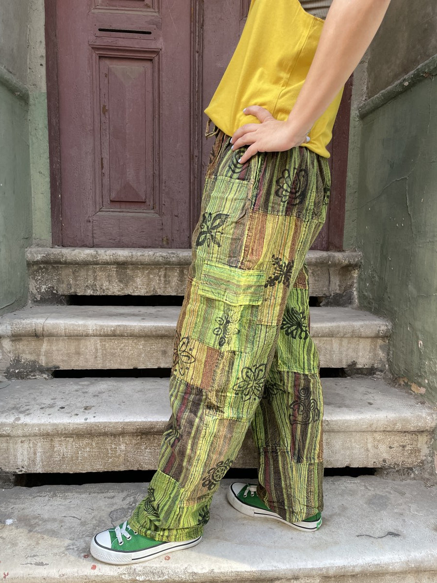 Unisex Bohem Nepal Patchwork Pantolon