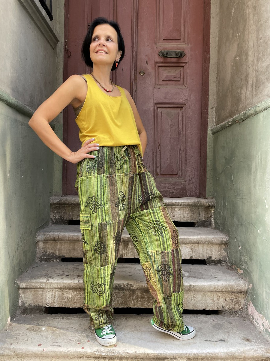 Unisex Bohem Nepal Patchwork Pantolon