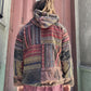 Nepal Kapüşonlu Patchwork İçi Polarlı Mont – Kahve, Unisex, Kışlık, Sıcacık