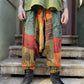 Unisex Nepal Yeşil Renkli Patchwork Festival Şalvar Pantolon