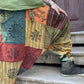 Unisex Nepal Yeşil Renkli Patchwork Festival Şalvar Pantolon