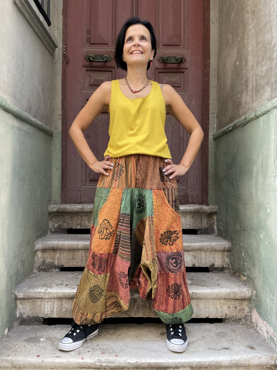 Nepal Patchwork Şalvar – Renkli & Rahat Bohem Tasarım